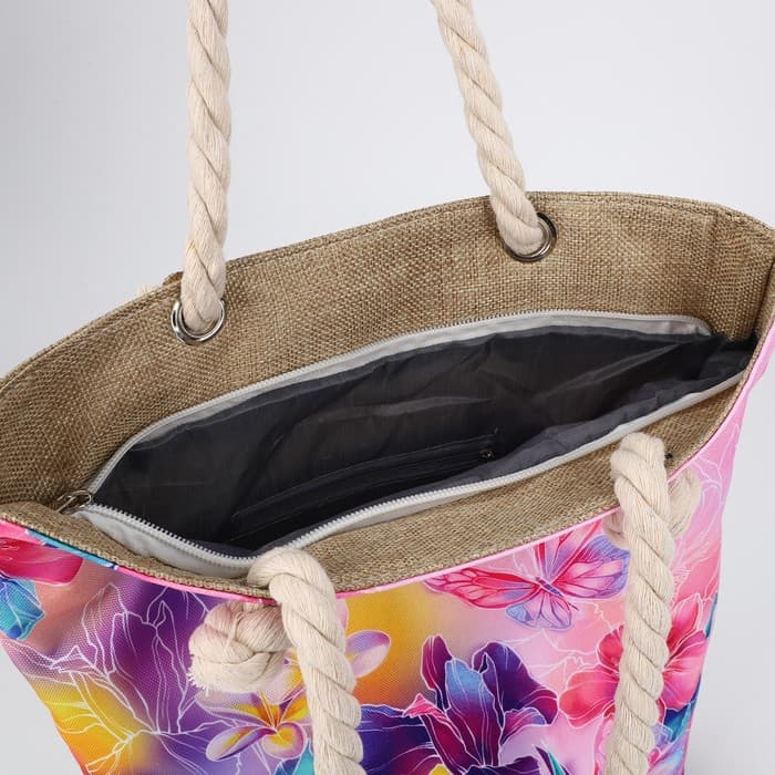 Сумка женская пляжная «Цветы», 35×40 см