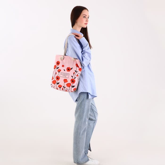 Сумка женская пляжная Summer Time, 35×40 см