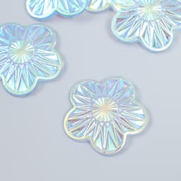 Декор для творчества пластик «Цветок», голография перламутр, набор 6 шт., 3.5×3.5 см