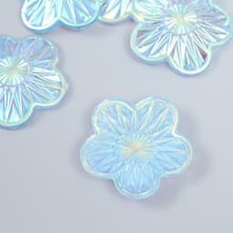 Декор для творчества пластик «Цветок», голография перламутр, набор 6 шт., 3.5×3.5 см