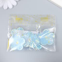 Декор для творчества пластик «Цветок», голография перламутр, набор 6 шт., 3.5×3.5 см