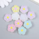 Бусина пластик «Цветочек с контуром», фосфорная, 1.9×1.9×0.8 см, МИКС