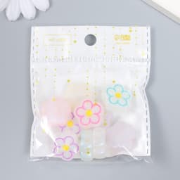 Бусина пластик «Цветочек с контуром», фосфорная, 1.9×1.9×0.8 см, МИКС