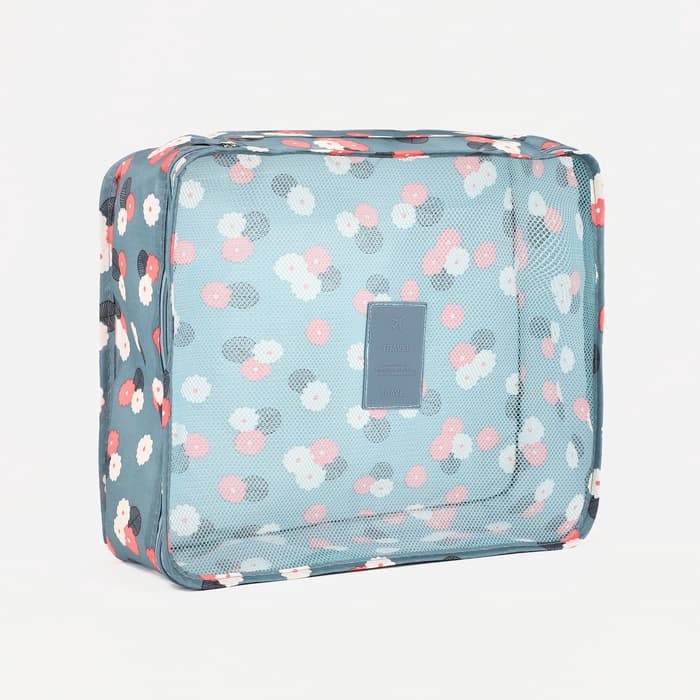 Набор органайзеров-косметичек на молниях, 6 в 1, серый