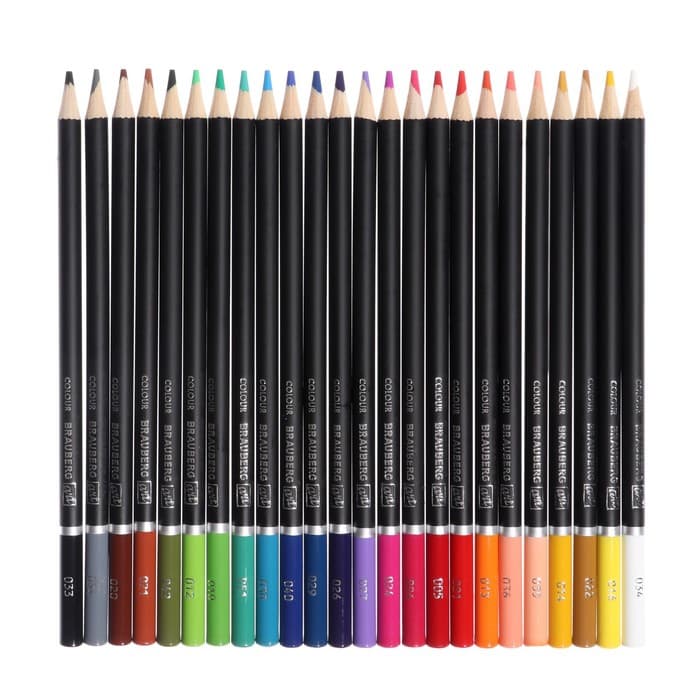Карандаши художественные цветные BRAUBERG ART CLASSIC, 24 цвета, мягкий грифель 3.3 мм,