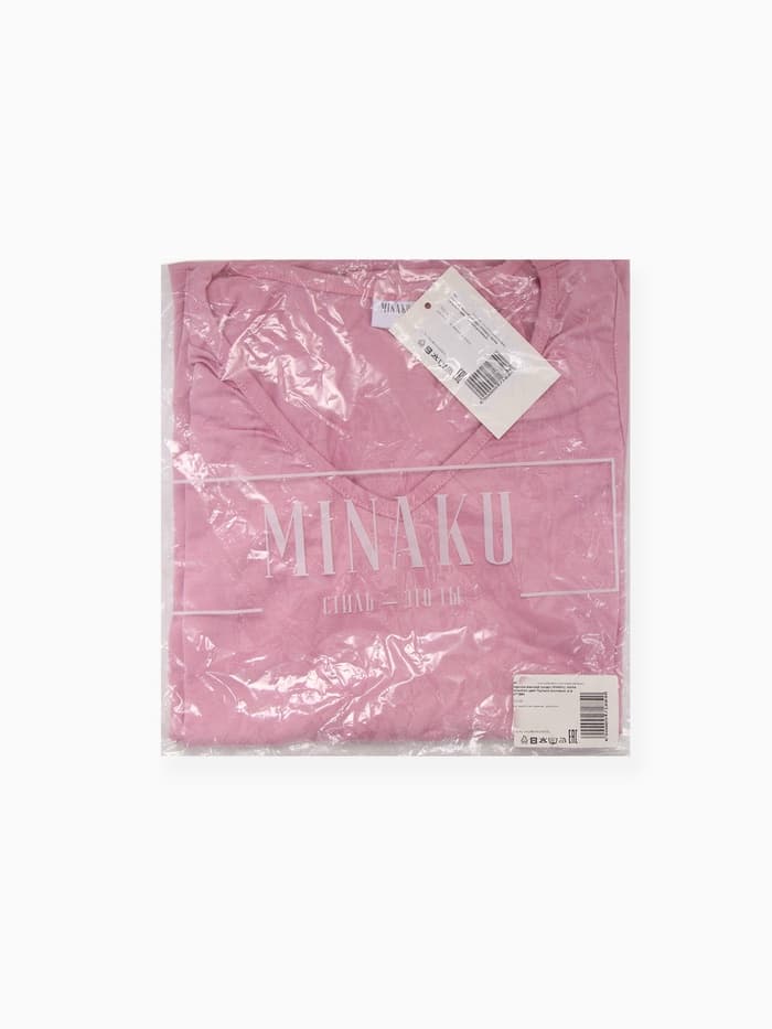 Сорочка миди ночная женская MINAKU: Home collection, розовая, размер 42