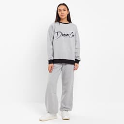 Костюм женский (свитшот, брюки) MINAKU: Casual Collection, размер 46, серый