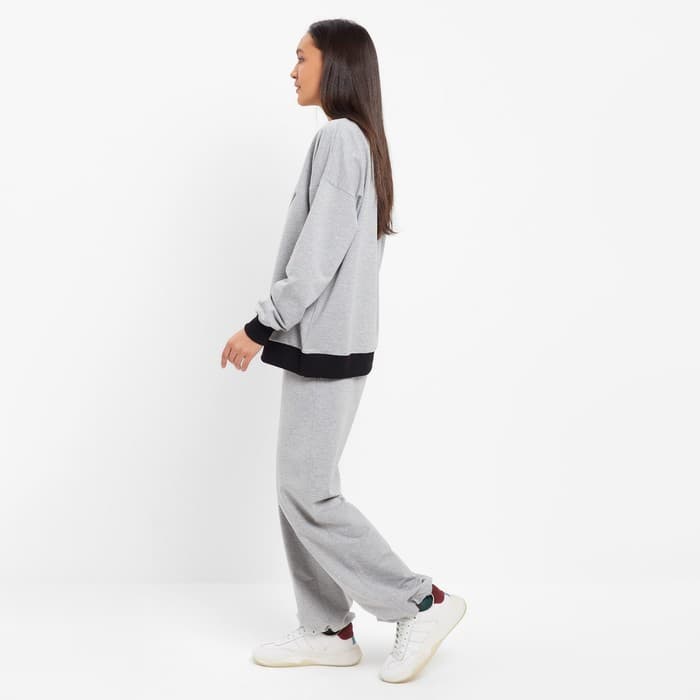 Костюм женский (свитшот, брюки) MINAKU: Casual Collection, размер 46, серый