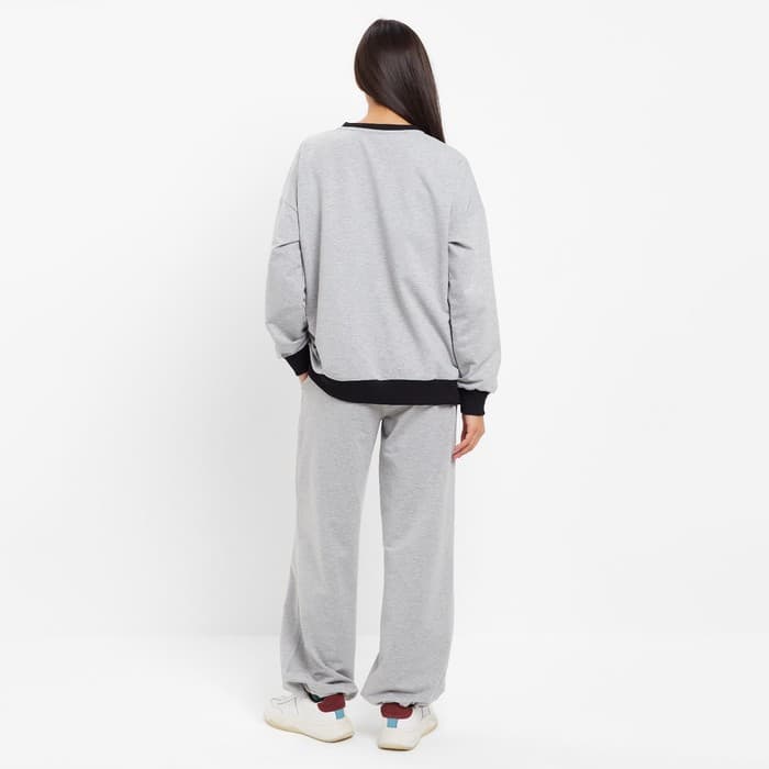 Костюм женский (свитшот, брюки) MINAKU: Casual Collection, размер 46, серый