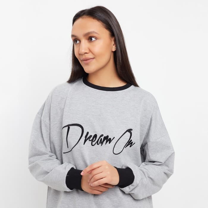 Костюм женский (свитшот, брюки) MINAKU: Casual Collection, размер 46, серый