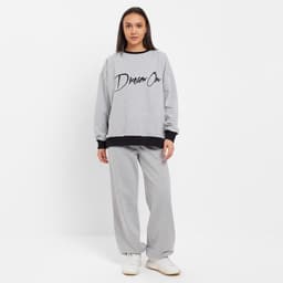 Костюм женский (свитшот, брюки) MINAKU: Casual Collection, размер 46, серый