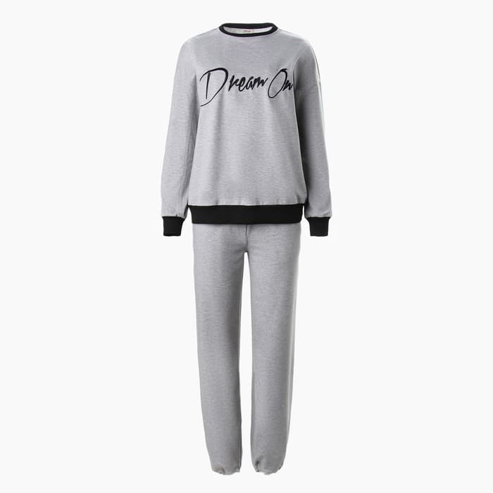 Костюм женский (свитшот, брюки) MINAKU: Casual Collection, размер 46, серый