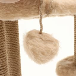 Домик для кошек с когтеточкой, 80×33×91 см, овальный, с площадкой, джут, цвет МИКС