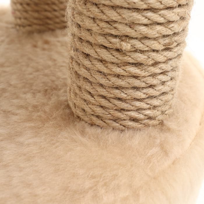 Домик для кошек с когтеточкой, 80×33×91 см, овальный, с площадкой, джут, цвет МИКС