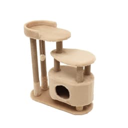 Домик для кошек с когтеточкой, 80×33×91 см, овальный, с площадкой, джут, цвет МИКС