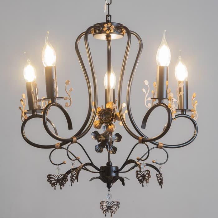 Люстра «Сандра» 5xE14 40 Вт черно-золотой 51×51×52-110 см BayerLux