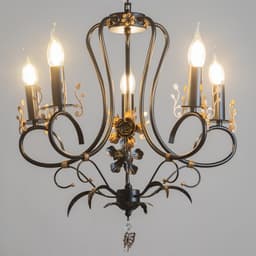 Люстра «Сандра» 5xE14 40 Вт черно-золотой 51×51×52-110 см BayerLux