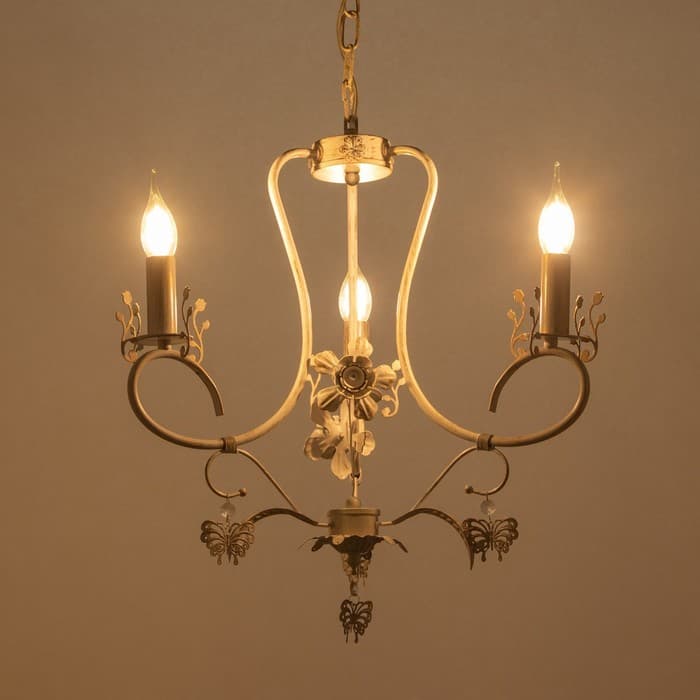 Люстра «Сандра» 3xE14 40 Вт белый с золотой патиной 51×51×52-110 см BayerLux