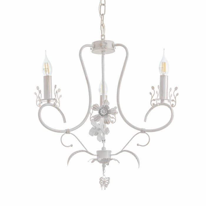 Люстра «Сандра» 3xE14 40 Вт белый с золотой патиной 51×51×52-110 см BayerLux