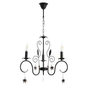 Люстра BayerLux «Беатрис», 3xE14, 40 Вт, черно-золотой, 56.5×56.5×48.5-105 см