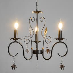 Люстра BayerLux «Беатрис», 3xE14, 40 Вт, черно-золотой, 56.5×56.5×48.5-105 см