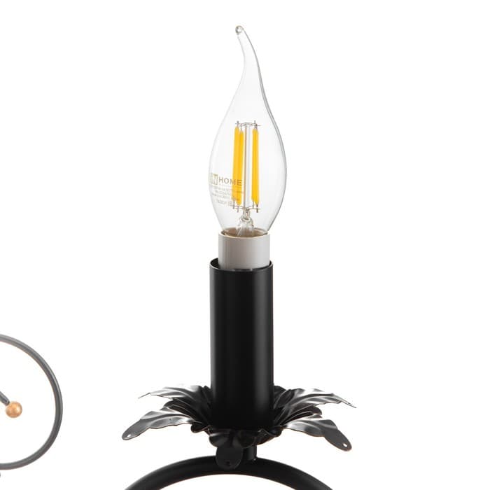 Люстра BayerLux «Беатрис», 3xE14, 40 Вт, черно-золотой, 56.5×56.5×48.5-105 см