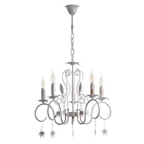 Люстра «Беатрис» 5xE14 40 Вт белый с золотой патиной 56.5×56.5×48.5-105 см BayerLux