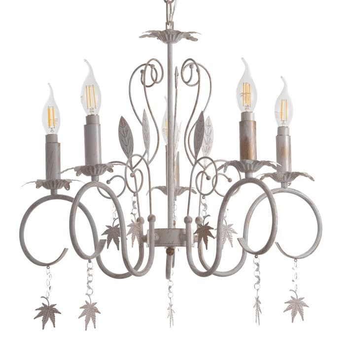 Люстра «Беатрис» 5xE14 40 Вт белый с золотой патиной 56.5×56.5×48.5-105 см BayerLux