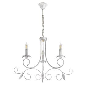 Люстра потолочная BayerLux «Айрис», 3xE14, 40 Вт, белый с золотой патиной, 66×66×46-105 см