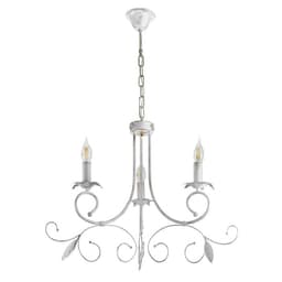 Люстра потолочная BayerLux «Айрис», 3xE14, 40 Вт, белый с золотой патиной, 66×66×46-105 см