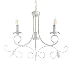 Люстра потолочная BayerLux «Айрис», 3xE14, 40 Вт, белый с золотой патиной, 66×66×46-105 см