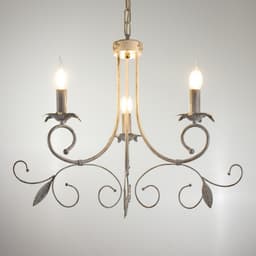 Люстра потолочная BayerLux «Айрис», 3xE14, 40 Вт, белый с золотой патиной, 66×66×46-105 см