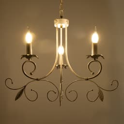 Люстра потолочная BayerLux «Айрис», 3xE14, 40 Вт, белый с золотой патиной, 66×66×46-105 см