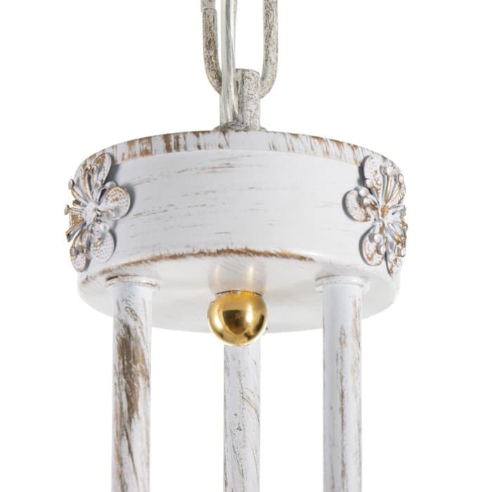 Люстра потолочная BayerLux «Айрис», 3xE14, 40 Вт, белый с золотой патиной, 66×66×46-105 см