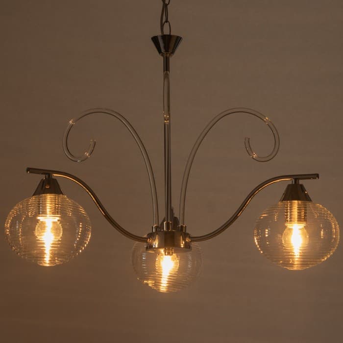 Люстра «Харми» 3хE27 40 Вт серебро 58×58×41 см BayerLux