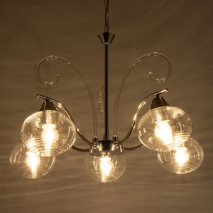 Люстра «Харми» 5xE27 40 Вт серебро 58×58×41 см BayerLux