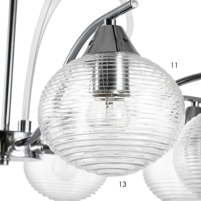 Люстра «Харми» 8xE27 40 Вт серебро 62×62×41 см BayerLux