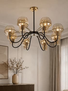 Люстра BayerLux «Кэган», 8×E27, 40 Вт, чёрная, 74×74×46.5 см
