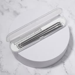 Косметологический набор, 4 предмета, в пластиковом футляре, 11.5 см, серебристый