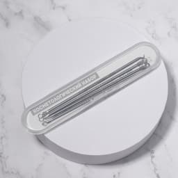 Косметологический набор, 4 предмета, в пластиковом футляре, 11.5 см, серебристый