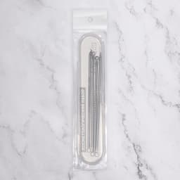 Косметологический набор, 4 предмета, в пластиковом футляре, 11.5 см, серебристый