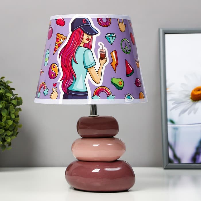 Настольная лампа с абажуром RISALUX «Девушка», Е14, 15 Вт, 20×20×32 см