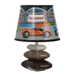 Настольная лампа с абажуром RISALUX «Гонки», Е14, 15 Вт, бело-чёрный, 20×20×28 см