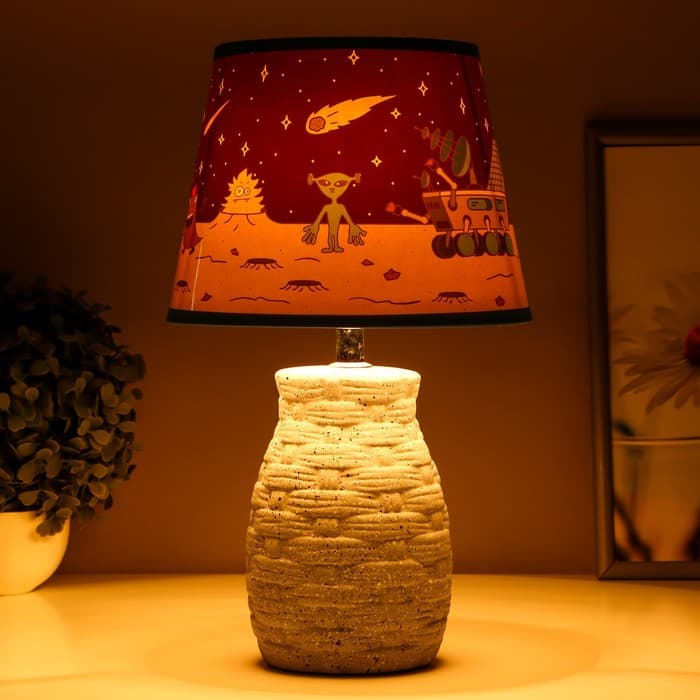 Настольная лампа с абажуром RISALUX «Космос», Е14, 15 Вт, 20×20×33.5 см