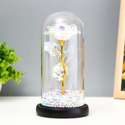 Фигурка светящаяся колба RISALUX «Яркий цветок», LED-ночник, от батареек 3ААА, 11×11×22 см