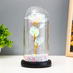 Фигурка светящаяся колба RISALUX «Яркий цветок», LED-ночник, от батареек 3ААА, 11×11×22 см