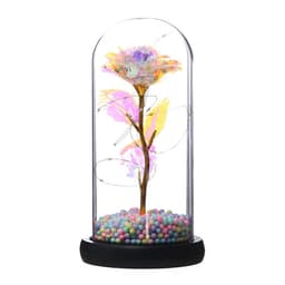Фигурка светящаяся колба RISALUX «Яркий цветок», LED-ночник, от батареек 3ААА, 11×11×22 см