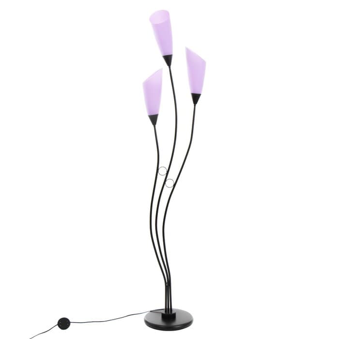 Торшер «Айрис» 3хЕ27 15 Вт черно-фиолетовый h.167 см