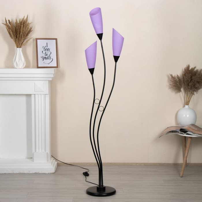 Торшер «Айрис» 3хЕ27 15 Вт черно-фиолетовый h.167 см