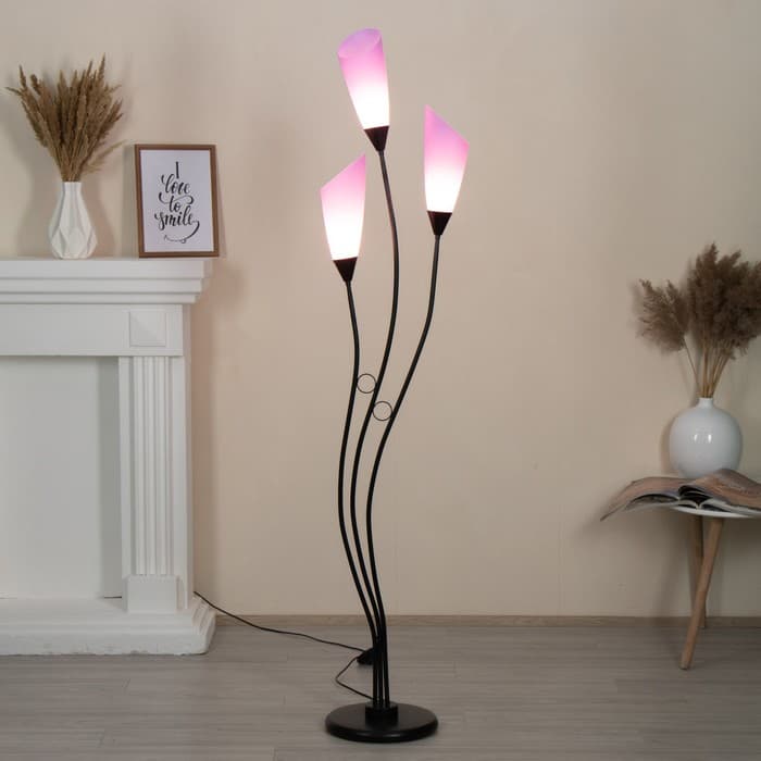 Торшер «Айрис» 3хЕ27 15 Вт черно-фиолетовый h.167 см